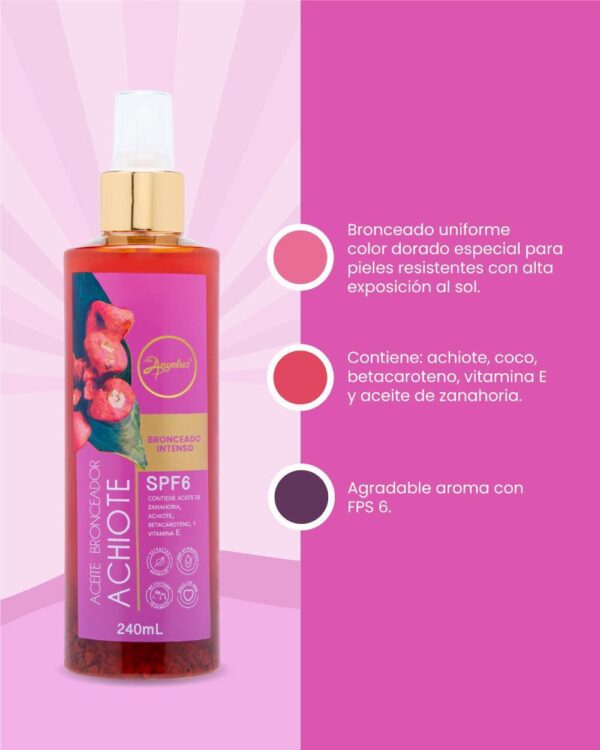 Aceite  bronceador de Achiote Anyeluz